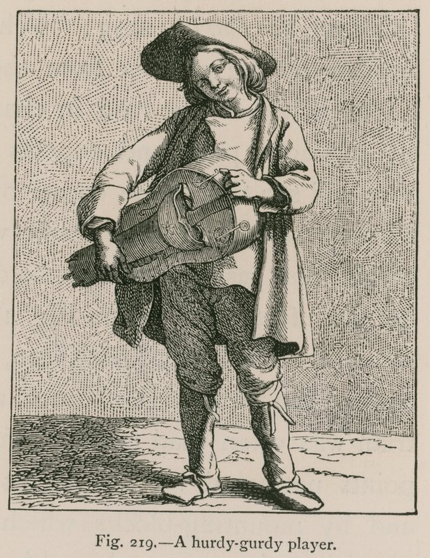 En Hurdy-Gurdy-spiller av French School