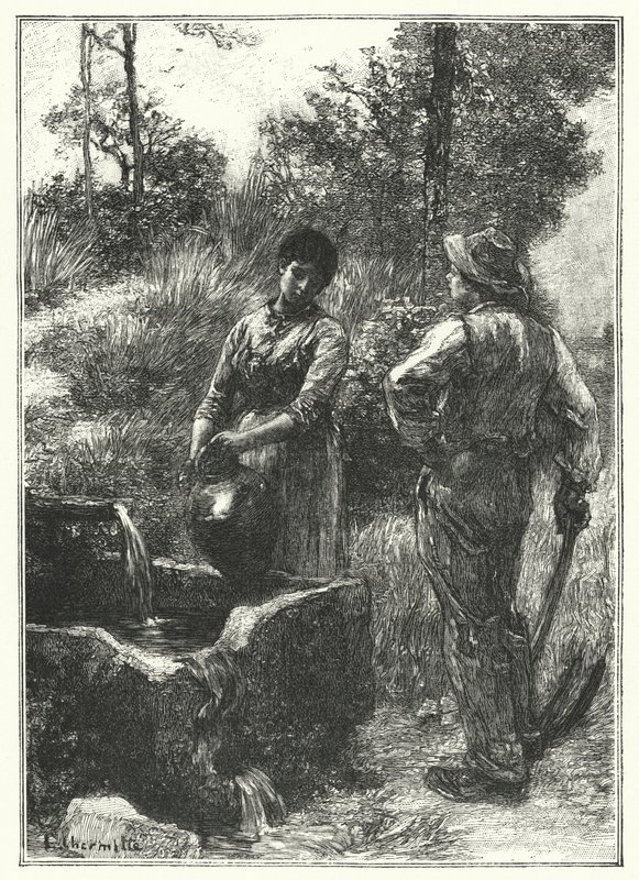 A La Fontaine (gravering) av French School