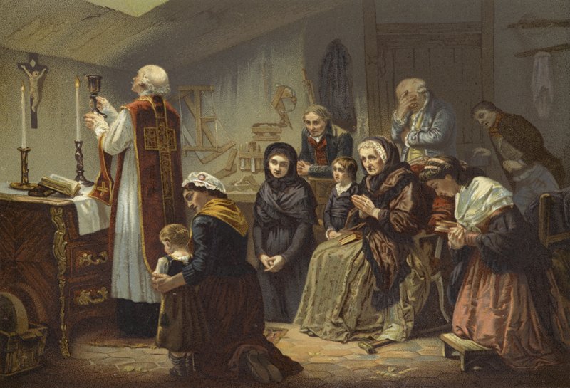 En messe under terroren, Frankrike, 1790-tallet av French School
