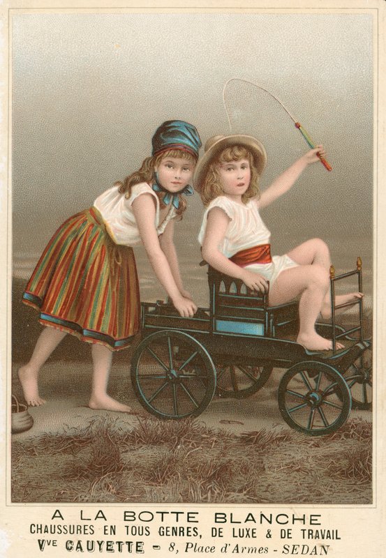 A la Botte Blanche Fransk reklame for sko (chromolitho) av French School
