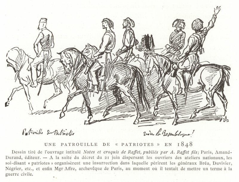 En patrulje av patrioter, Frankrike, 1848 av French School