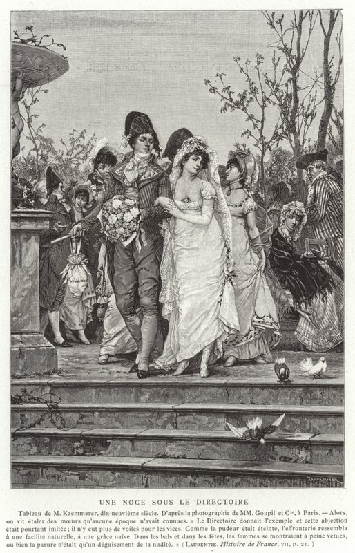 Et bryllup under katalogen, den franske revolusjonen, 1795-1799 av French School