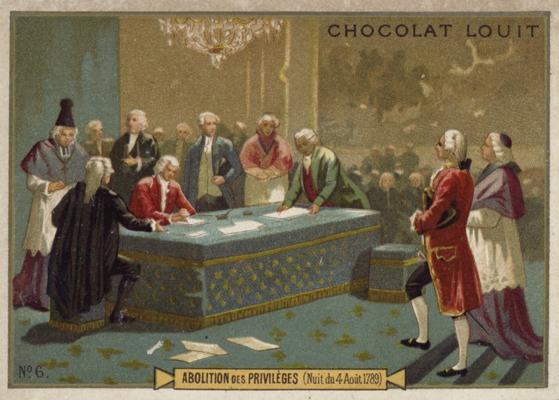 Avskaffelse av privilegier av den nasjonale konstituerende forsamlingen, den franske revolusjonen, 4. august 1789 av French School