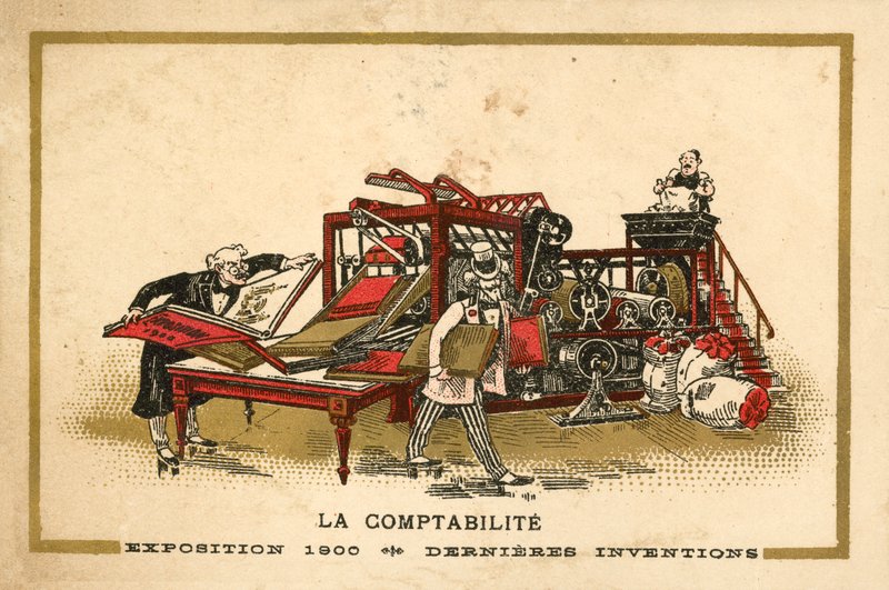 Regnskap (chromolitho) av French School
