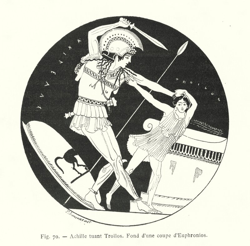 Akilles dreper Troilus (litho) av French School