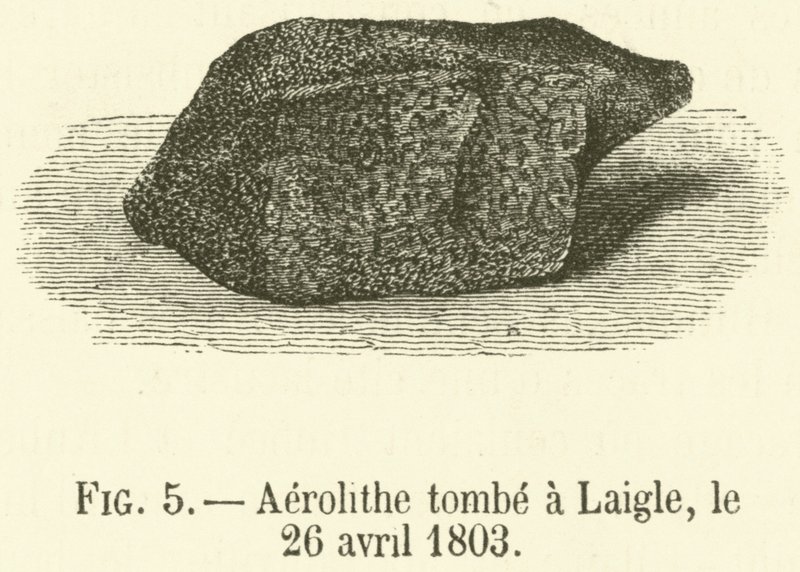 Aerolithe falls ved Laigle, 26. april 1803 (gravering) av French School
