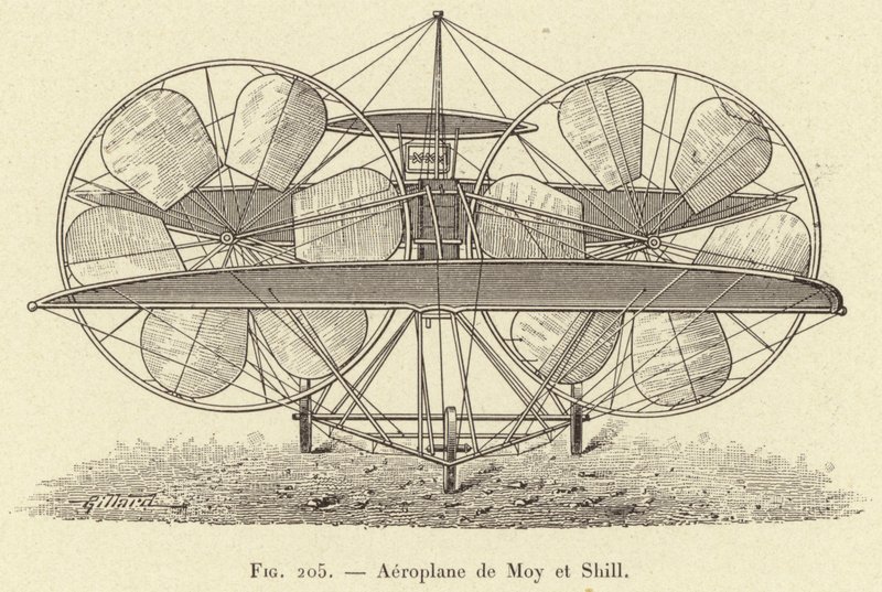 Airplane de Moy et Shill (gravering) av French School