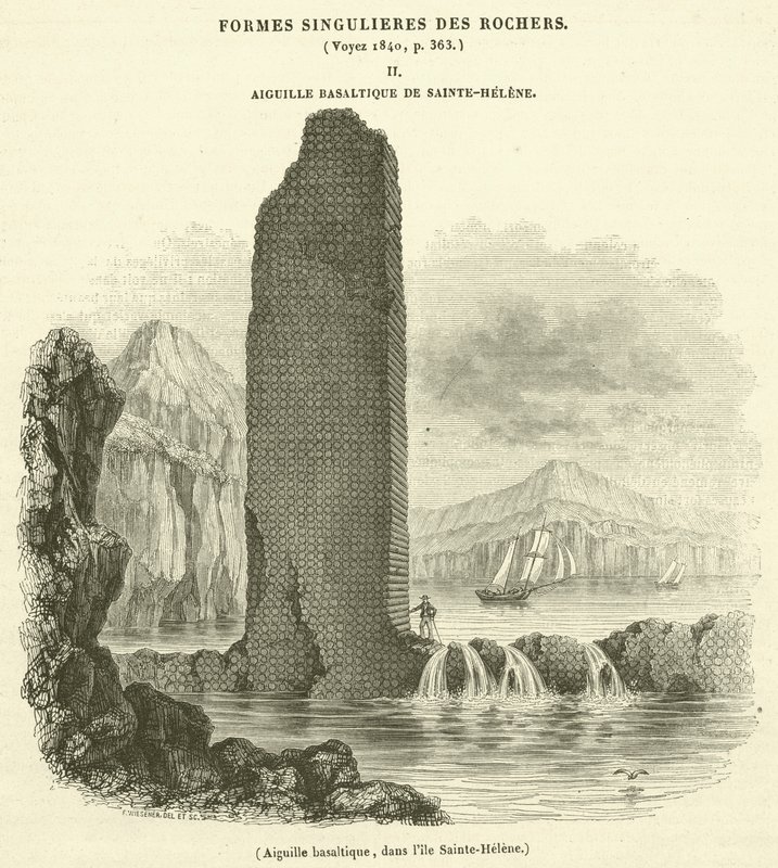 Basaltnål, på øya St. Helena (gravering) av French School
