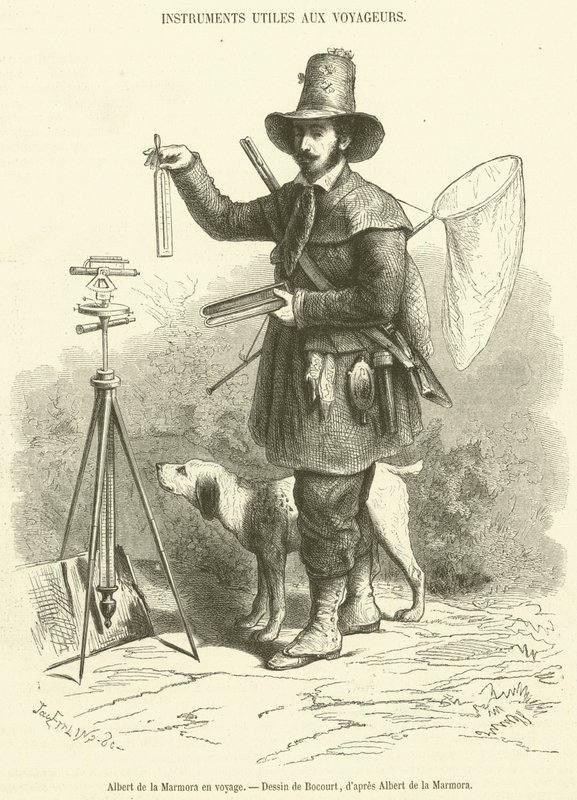 Albert de la Marmora på reise (gravering) av French School