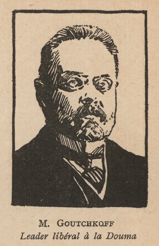 Alexander Guchkov , russisk oktoberpolitiker og formann for Statsdumaen (lito) av French School