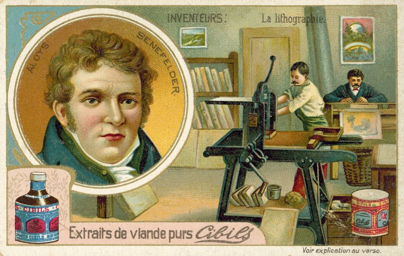 Alois Senefelder, oppfinner av litografi av French School