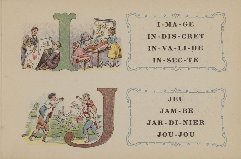 Falieres fosfatinalfabet (farge litho) av French School