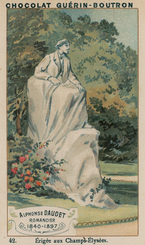 Alphonse Daudet, romanforfatter, 1840-1897, reist på Champs-Elysees av French School