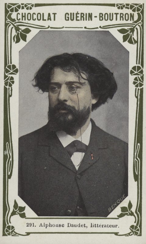 Alphonse Daudet, litterateur (farget bilde) av French School