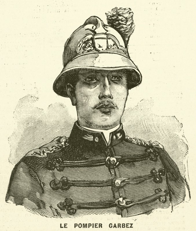 Alphonse Garbez , fransk brannmann (gravering) av French School