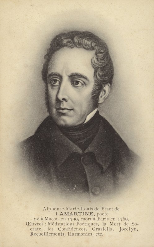 Alphonse de Lamartine (1790–1869), fransk forfatter, poet og politiker (lito) av French School