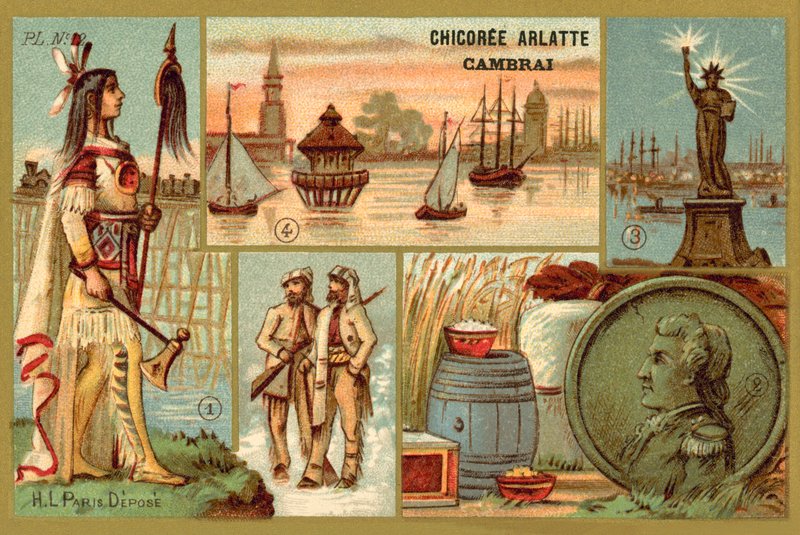 Amerika (chromolitho) av French School