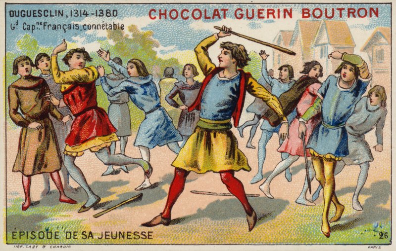 En episode fra ungdommen til Bertrand du Guesclin, konstabel i Frankrike av French School