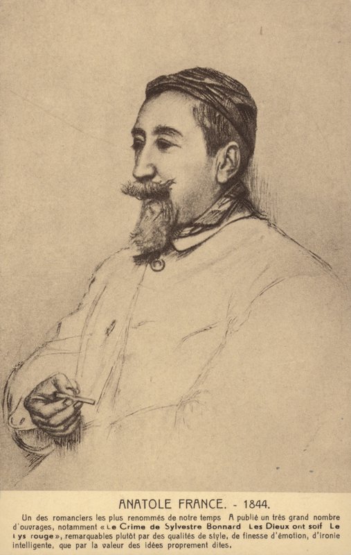 Anatole France (1844–1924), fransk poet, journalist og romanforfatter (litografi) av French School