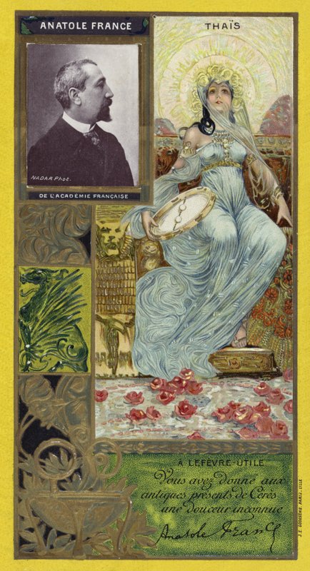 Anatole France , fransk forfatter (kromolito) av French School