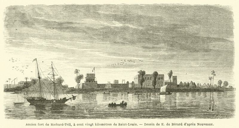 Tidligere fort av Richard-Toll, hundre og tjue kilometer fra Saint-Louis (gravering) av French School