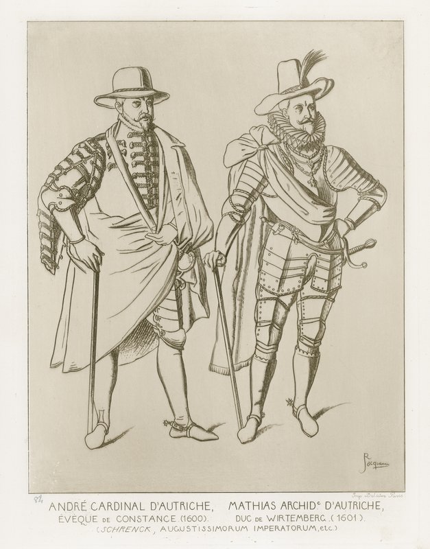 Andre kardinal dAutriche, Eveque de Constance (1600). Mathias Archid dAutriche, Duc de Wirtemberg (1601). Etter kunstverk av C Shrenck av French School