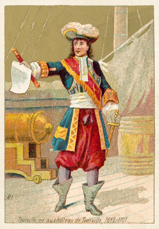 Anne Hilarion de Tourville , fransk marinesjef (chromolitho) av French School