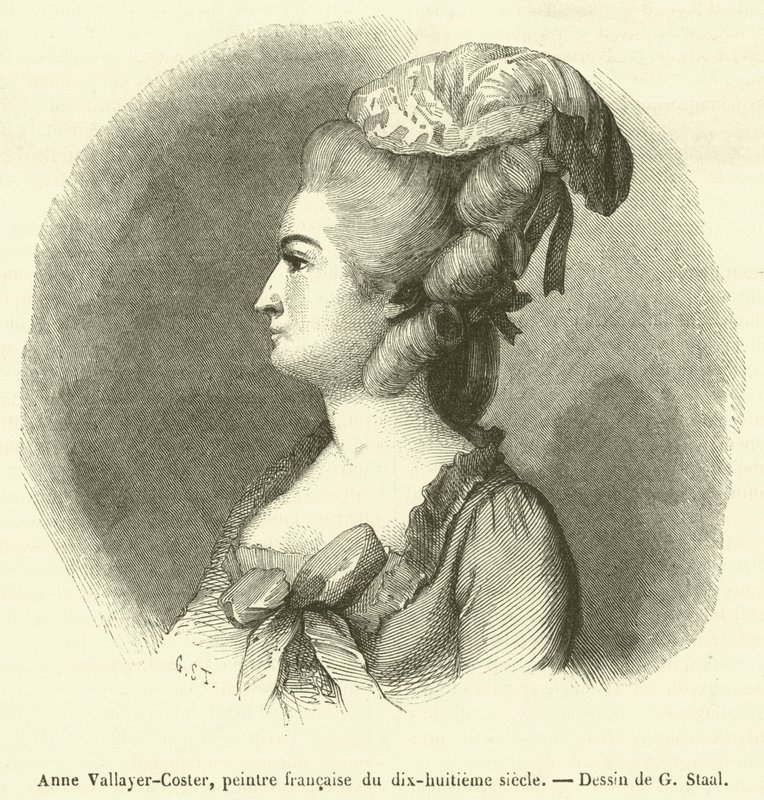 Anne Vallayer-Coster , fransk maler fra det attende århundre (gravering) av French School