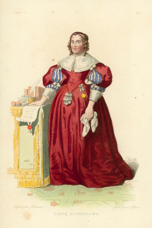 Anne av Østerrike (farget gravering) av French School