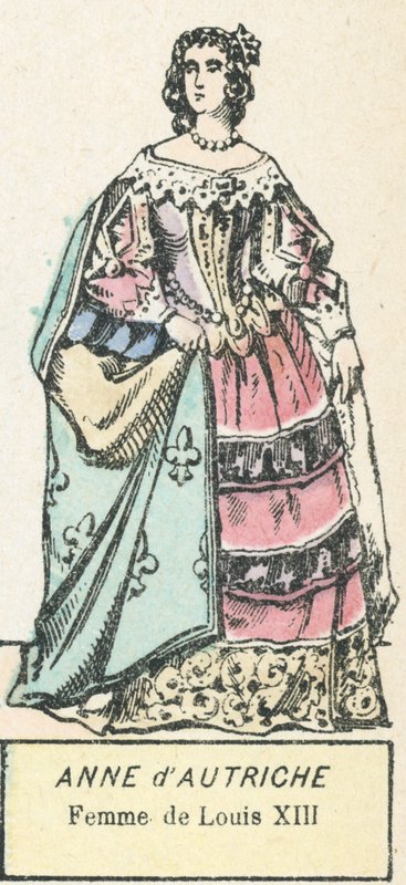 Anne av Østerrike, kone til Louis XIII (farget gravering) av French School