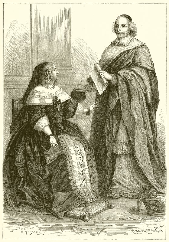 Anne av Østerrike og kardinal Mazarin av French School