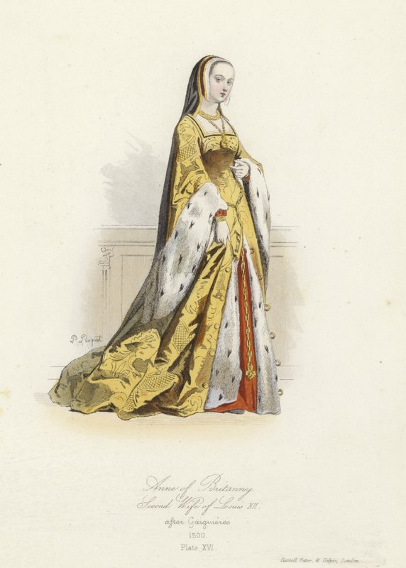 Anne av Bretagne, andre kone til Louis XII av Frankrike av French School