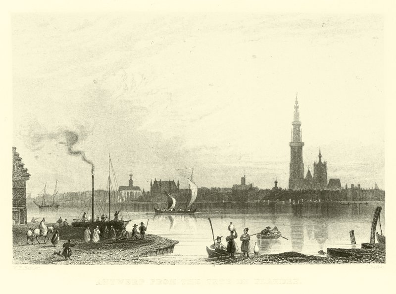 Antwerpen fra Tete de Flandre av French School