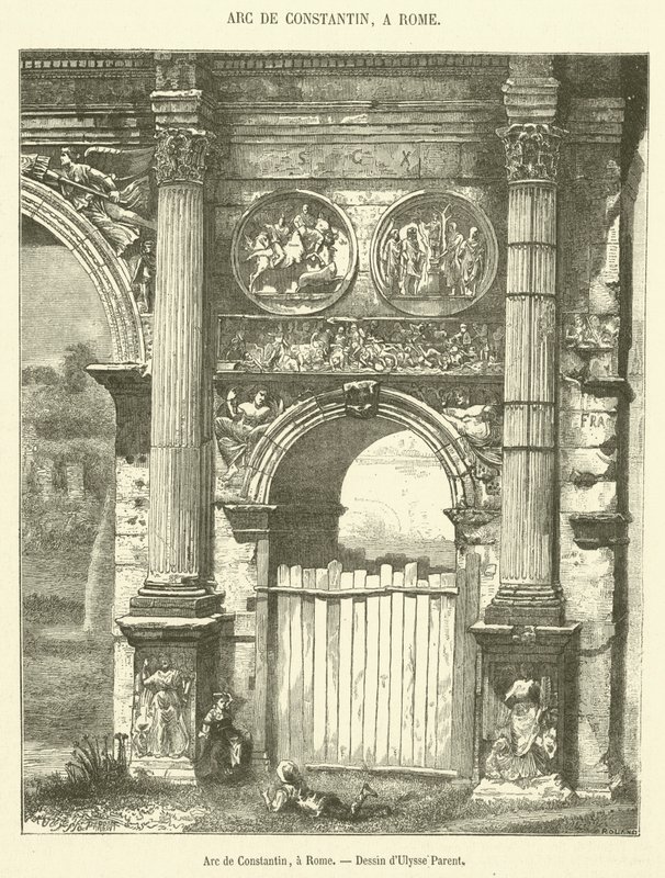Arc de Constantin, et Roma (gravering) av French School