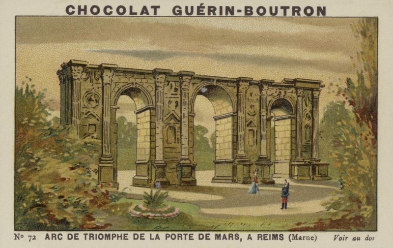 Triumfbuen til Porte de Mars, i Reims, Marne av French School