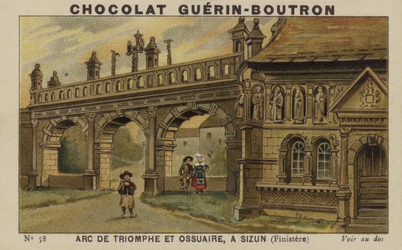 Triumfbuen og Ossuary, i Sizun, Finistere av French School
