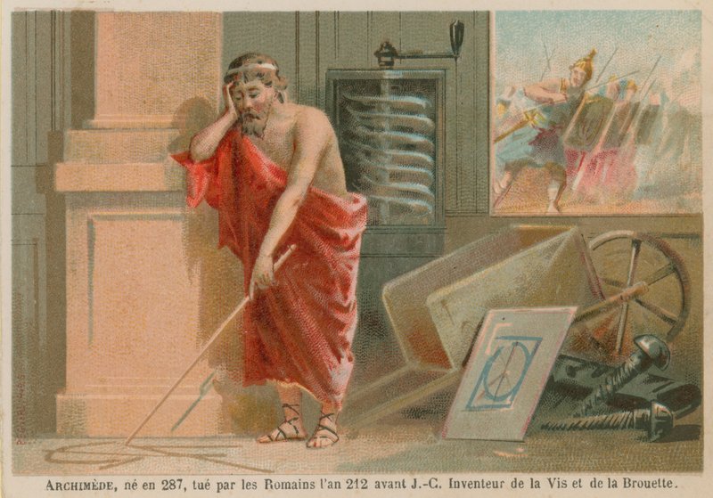 Archimedes , gresk vitenskapsmann, matematiker og oppfinner av det 3. århundre f.Kr. av French School