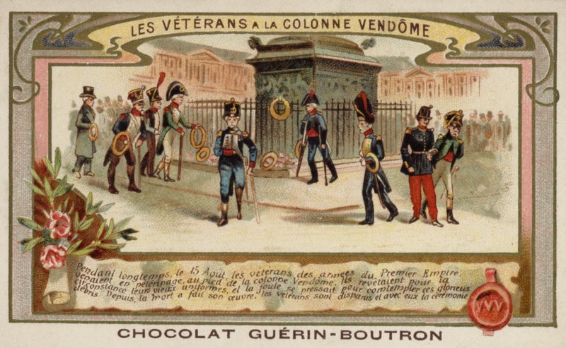 Hærens veteraner ved Vendome Column, Paris (chromolitho) av French School