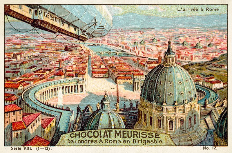 Ankomst til Roma (chromolitho) av French School