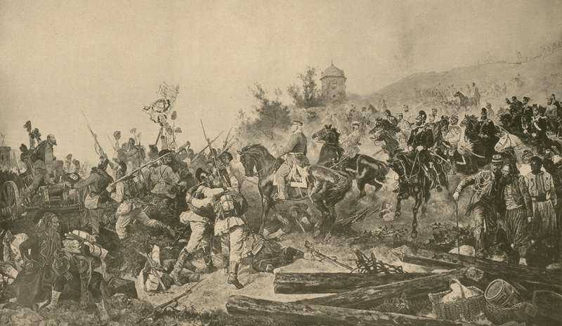 Ankomst av bayerske tropper før Paris, fransk-prøyssisk krig, september 1870 av French School