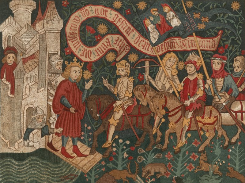 Ankomst av Jeanne d'Arc til Chateau de Chinon, 6. mars 1428 av French School