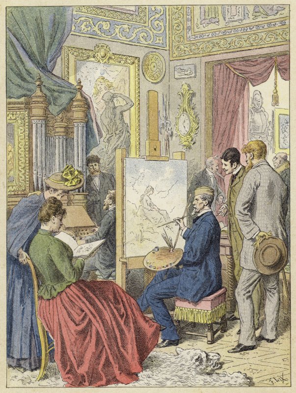 Kunstnerstudio, Paris av French School