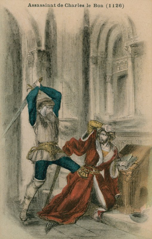 Attentatet på Charles Le Bon, 1126 e.Kr av French School
