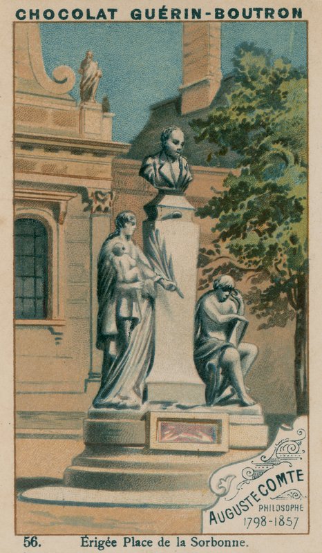 Auguste Comte, filosof, 1798-1857, oppført Place de la Sorbonne av French School