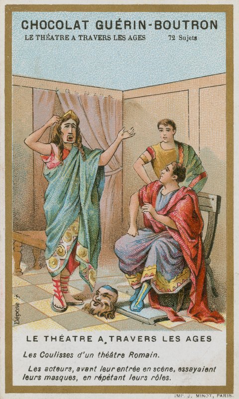 Bak scenen i et romersk teater av French School