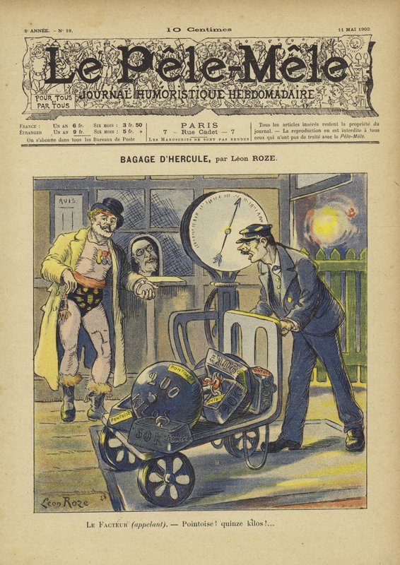 Herkules bagasje. Illustrasjon for Le Pele-Mele av French School
