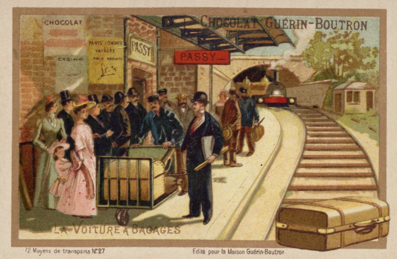 Bagasjevogn (chromolitho) av French School