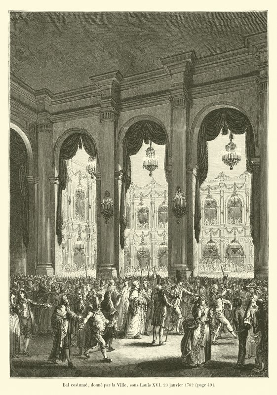 Kostymeball, gitt av byen, under Louis XVI, 23. januar 1782 av French School