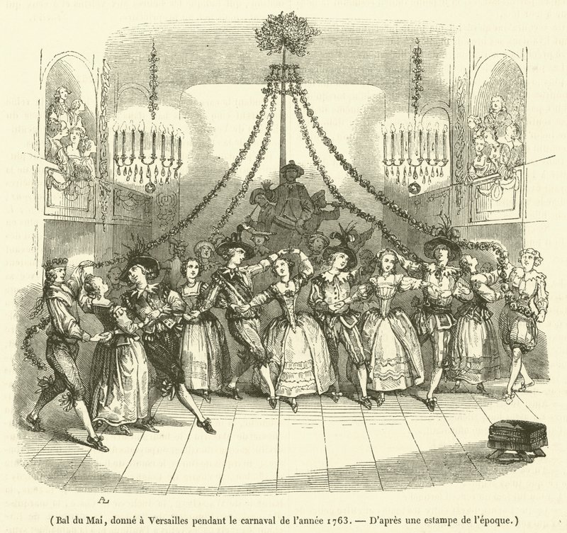 Bal du Mai, gitt i Versailles under karnevalet i 1763 av French School