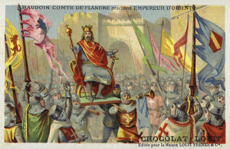 Baldwin IX, greve av Flandern, erklært keiser av Konstantinopel, 1204 av French School